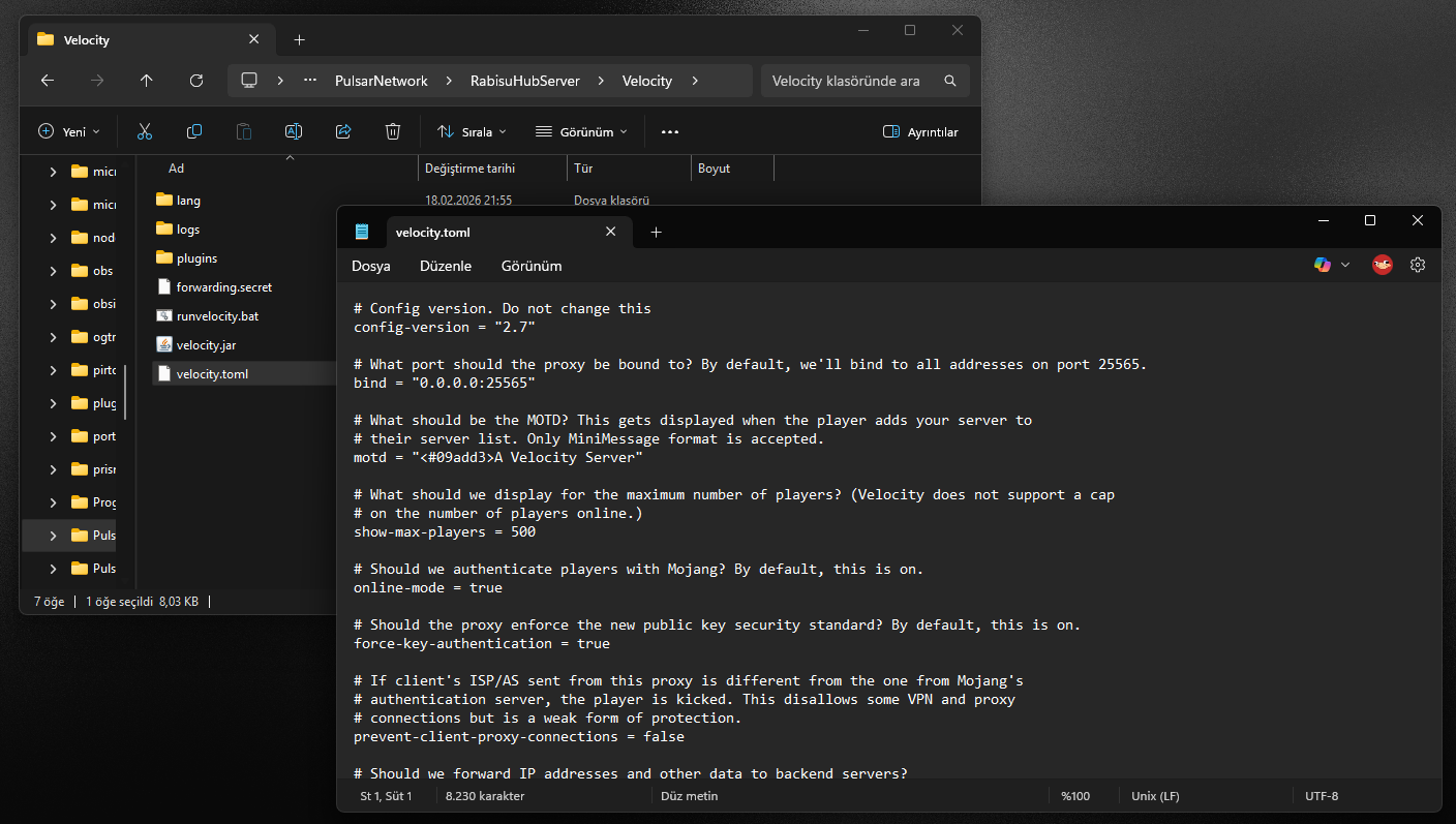 Velocity config
